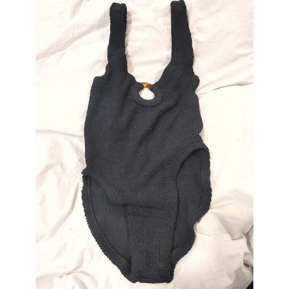 HUNZA G Women's Celine One-Piece Swimsuit In Black One Size - Picture 7 of 8